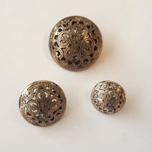 Filigree buttons in three sizes